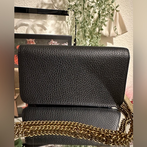 GUCCI Dollar Calfskin Garden Mystic Cat Chain Wallet in Black authentic new box - Picture 6 of 12